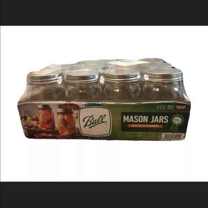 Glass Mason Jars with Lids & Bands 16 oz, 12 Count